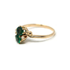 Edwardian Toi Et Moi Ring - Antique 10k Yellow Gold Garnet Glass Doublet Seed Pearls Gemstones - Vintage Circa 1900s Era Size 4 Fine Jewelry