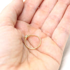 Pearl Baby Ring - Estate 14k Yellow Gold Midi Pinky Band Natural Cultured Gem - Modern 2000s Era Size 4 June Birthstone Fine Infant Jewelry