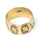 Antique Cigar Band - Victorian 14k Yellow Gold Engraved Designs Unisex Ring - Circa 1890s Era Size 6 Fine Statement Jewelry