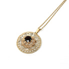 Vintage Garnet Necklace - Retro 9k Yellow Gold Natural Red Gemstone Pendant - Circa 1970s Era Fine Statement January Birthstone Jewelry