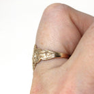 Antique Star Diamond Ring - Edwardian 10k Yellow Gold Natural Gemstone Band - Vintage Size 5 3/4 Early 1900s Incised Celestial Fine Jewelry