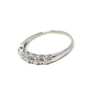 Diamond Wedding Band - Vintage 14k White Gold Bridal Natural Gemstones Ring - Mid Century 1950s Era Size 7 3/4 Stacking Fine 50s Jewelry