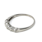 Diamond Wedding Band - Vintage 14k White Gold Bridal Natural Gemstones Ring - Mid Century 1950s Era Size 7 3/4 Stacking Fine 50s Jewelry