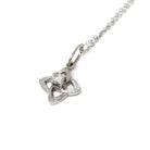 Diamond Knot Pendant - Modern Estate 14k White Gold Natural .18 CT Pendant Charm - Circa 2000s Era April Birthstone Fine Sweetheart Jewelry