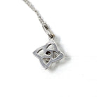 Diamond Knot Pendant - Modern Estate 14k White Gold Natural .18 CT Pendant Charm - Circa 2000s Era April Birthstone Fine Sweetheart Jewelry