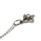 Diamond Knot Pendant - Modern Estate 14k White Gold Natural .18 CT Pendant Charm - Circa 2000s Era April Birthstone Fine Sweetheart Jewelry