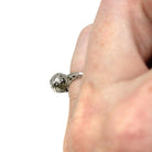 Art Deco Diamond Ring - Vintage 18k White Gold Natural Gemstone Solitaire - Circa 1930s Era Size 4 1/4 Filigree Engagement Fine Jewelry