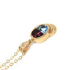 Garnet & Topaz Pendant - Modern 14k Yellow Gold Natural Fancy Cut Gems - Estate Circa 2000's Era January December Birthstones Fine Jewelry