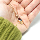 Garnet & Topaz Pendant - Modern 14k Yellow Gold Natural Fancy Cut Gems - Estate Circa 2000's Era January December Birthstones Fine Jewelry