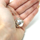 Estate Ball Locket - Modern Sterling Silver Expanding Globe Fob Necklace - Vintage Hinged Compartment Sphere Pendant Open Metal Orb Jewelry