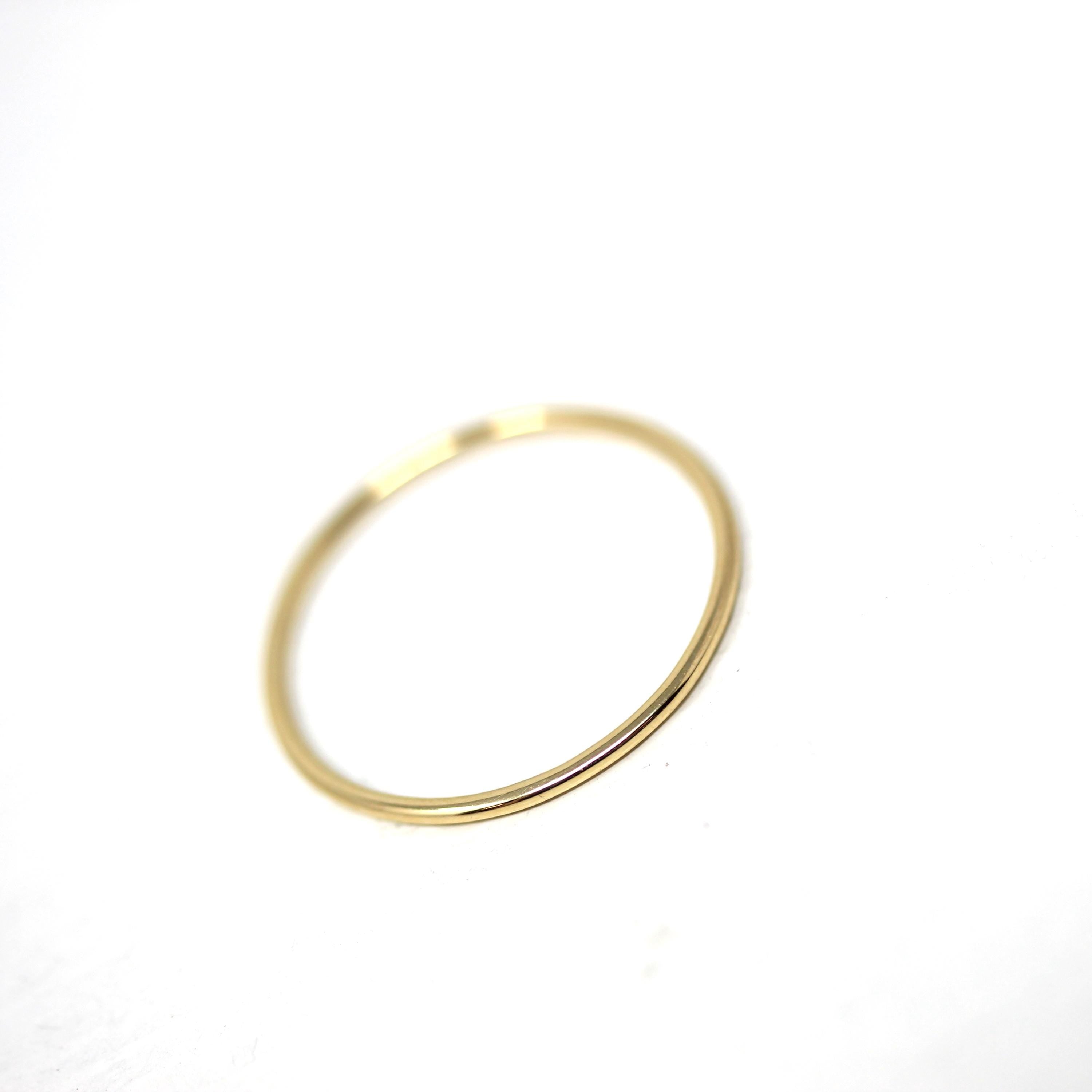 Art Deco Dainty Gold Band - Vintage 10k Yellow Gold Stick Pin Conversion Stacking Ring - Circa 1920s Era Size 6 3/4 Minimalist Fine Jewelry