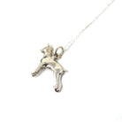 Vintage Doberman Charm - Retro Era 14k White Gold Figural Detailed Heavy Canine Dog Pendant Necklace Circa 1970s - Fine 70s Animal Jewelry