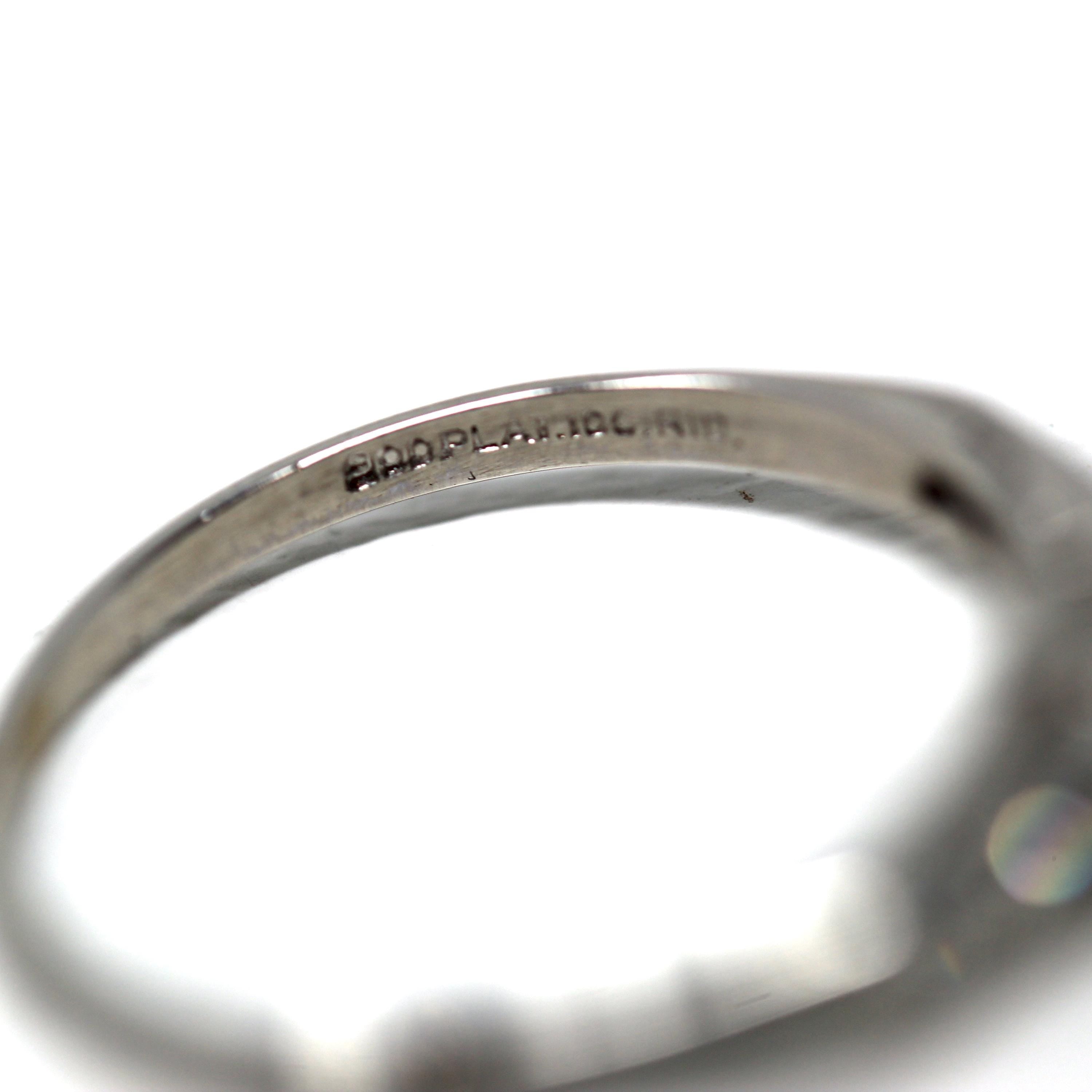 Vintage Engagement Ring - Platinum Old European Cut .89 CTW Natural Diamond - Size 7 Mid Century 1950s Era Fine Report Jewelry