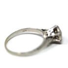 Diamond Cluster Ring - Art Deco 18k White Gold Basket Filigree Genuine Natural Gems Engagement - Vintage 1930s Size 7 Bridal Fine Jewelry