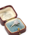 Diamond Cluster Ring - Art Deco 18k White Gold Basket Filigree Genuine Natural Gems Engagement - Vintage 1930s Size 7 Bridal Fine Jewelry