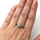 Diamond Cluster Ring - Art Deco 18k White Gold Basket Filigree Genuine Natural Gems Engagement - Vintage 1930s Size 7 Bridal Fine Jewelry