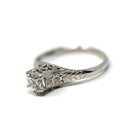 Vintage Engagement Ring - Art Deco Platinum Natural Genuine Diamond Wedding - Antique Circa 1920s Size 5 3/4 Bridal Filigree Fine Jewelry