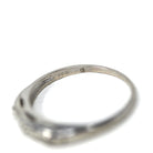 Mid Century Diamond Band - Vintage 14k White Gold 0.02 CT Wedding Ring - Circa 1950s Era Size 6 1/2 Stacking Textured Fine Bridal Jewelry