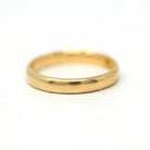 Antique Wedding Band - Edwardian Era 18k Yellow Gold Unadorned Wedding Ring - Engraved Date 1919 Size 7 1/2 Fine Inscribed Bridal Jewelry