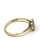 Diamond Flower Ring - Retro 18k Yellow Gold & Platinum Natural Gemstones - Vintage Circa 1940s Era Size 5 3/4 Cluster Fine Floral Jewelry