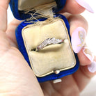 Mid Century Wedding Band - Vintage 14k White Gold 0.12 CTW Six Round Single Cut Diamond Ring - Circa 1950s Size 7 Fine Bridal Jewelry