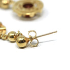 Retro Citrine Earrings - Vintage 22k Yellow Gold Pierced Push Back Dangle Dark Orange .67 CT Gems - Circa 1970s Era Fine Statement Jewelry