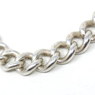 Pocket Watch Chain - Victorian Sterling Silver English Hallmark Curb Links Necklace - Antique Circa 1890s Era Fine Unisex Statement Jewelry