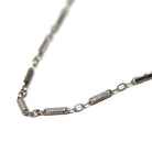 Vintage Chain Necklace - Art Deco 14k White Gold Fancy Decorative Paper Clip Link - Circa 1930s Era Fish Hook Clasp Dainty Accessory Jewelry