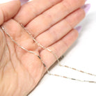 Vintage Chain Necklace - Art Deco 14k White Gold Fancy Decorative Paper Clip Link - Circa 1930s Era Fish Hook Clasp Dainty Accessory Jewelry