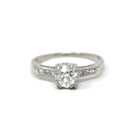 Vintage Engagement Ring - Platinum Old European Cut Natural Diamonds Wedding Bridal - Mid Century 1950s Size 4 3/4 GIA Report Fine Jewelry