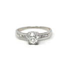 Vintage Engagement Ring - Platinum Old European Cut Natural Diamonds Wedding Bridal - Mid Century 1950s Size 4 3/4 GIA Report Fine Jewelry