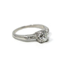 Vintage Engagement Ring - Platinum Old European Cut Natural Diamonds Wedding Bridal - Mid Century 1950s Size 4 3/4 GIA Report Fine Jewelry