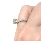 Vintage Engagement Ring - Platinum Old European Cut Natural Diamonds Wedding Bridal - Mid Century 1950s Size 4 3/4 GIA Report Fine Jewelry