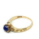 Created Star Sapphire Ring - Retro 10k Yellow Gold Cabochon .47 CT Gemstone - Vintage Circa 1970s Size 6 September Birthstone Fine Jewelry