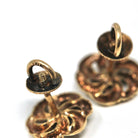 Vintage Pinwheel Earrings - Retro 10k Yellow & White Gold Natural Diamond Flower Screwback Studs - Circa 1940s Era Pierced Fine 40s Jewelry