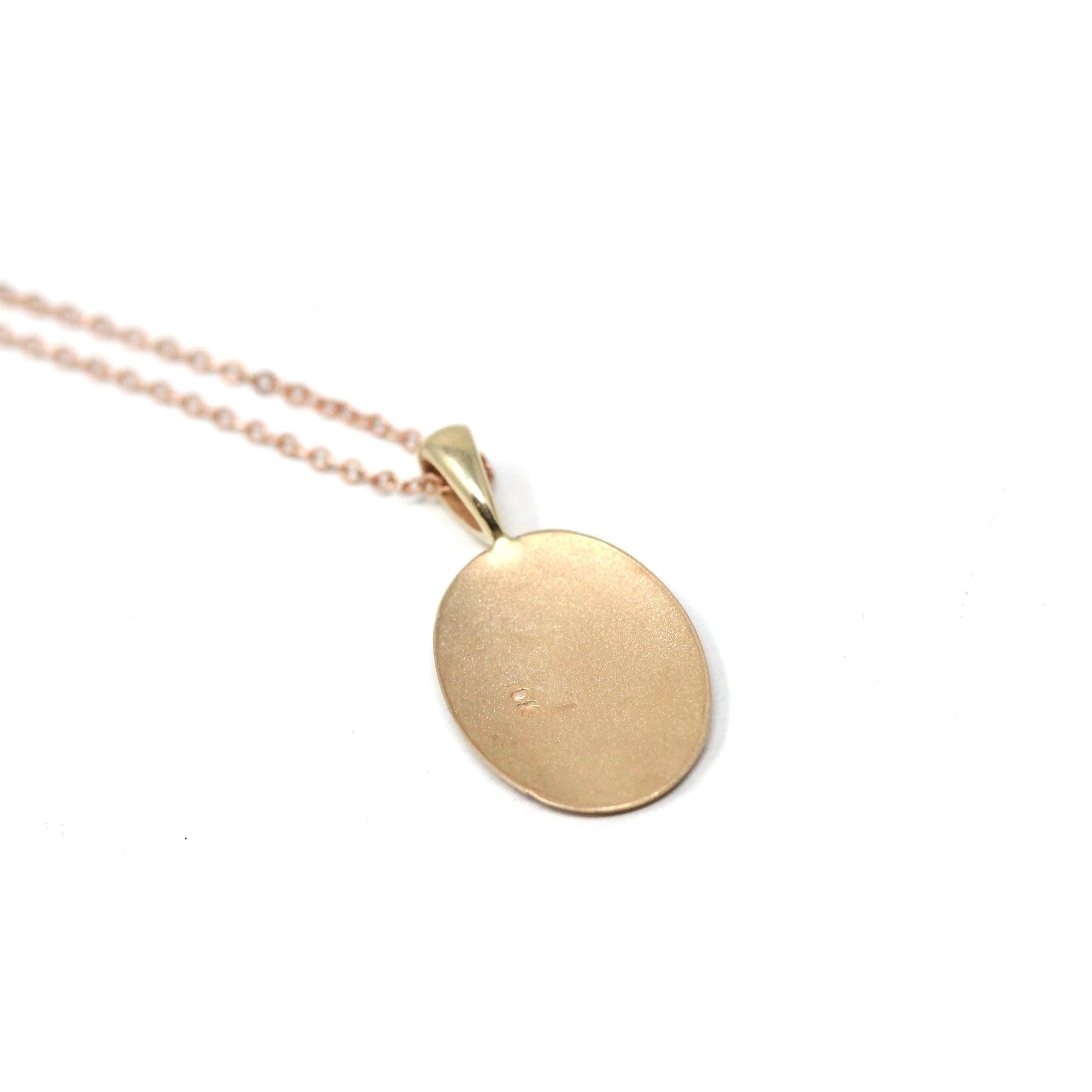 Antique Letter "T" Charm - Edwardian Era 10k Rose Gold Necklace Pendant - Circa 1910s Stick Pin Conversion Old English Initial Fine Jewelry