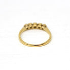 Edwardian Diamond Band - Antique 18k Yellow Gold Platinum .21 CTW Natural Gemstone Wedding Ring - Circa 1910s English Fine Stacking Jewelry