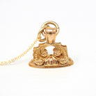 Antique Fob Necklace - Victorian Gold Filled Ornate Repousse Style Charm - Vintage Circa 1880s Era Pocket Watch Fashion Accessory Jewelry
