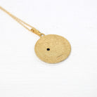 Vintage Taurus Pendant - Retro 14k Yellow Gold Astrological Zodiac Gemstone Talisman Charm - Circa 50s Roberts & Belk Fine Symbolic Jewelry