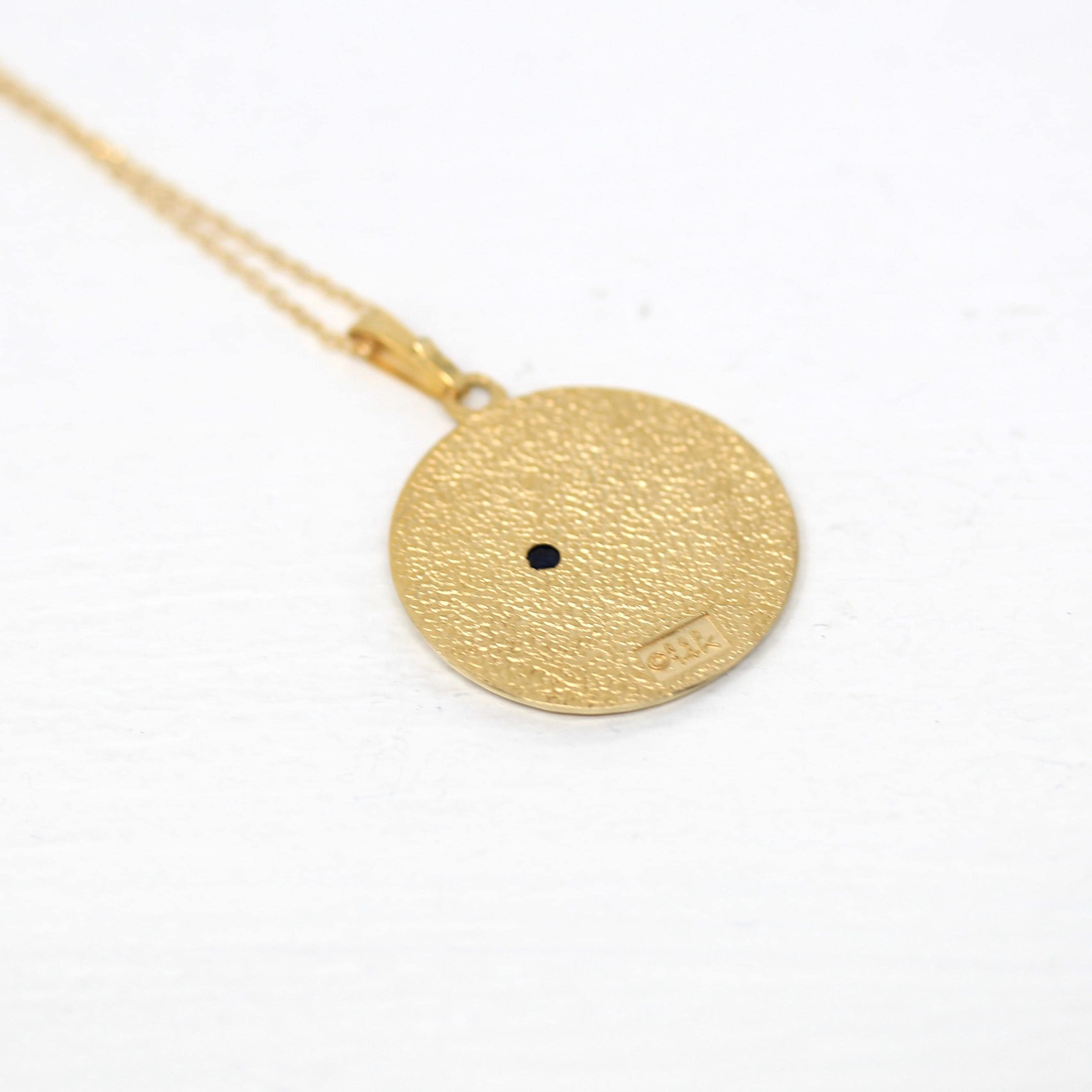 Vintage Taurus Pendant - Retro 14k Yellow Gold Astrological Zodiac Gemstone Talisman Charm - Circa 50s Roberts & Belk Fine Symbolic Jewelry