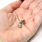 Antique Diamond Earrings - Custom 14k White Gold 1.54 CTW K/L Color VS1/VS2 Clarity Natural Old European Cuts - Bezel Stud Fine Gem Jewelry