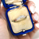 Vintage Wedding Band - Mid Century 14k White Gold 0.12 CTW Six Round Single Cut Diamond Ring - Circa 1950s Size 7 Fine Bridal Jewelry