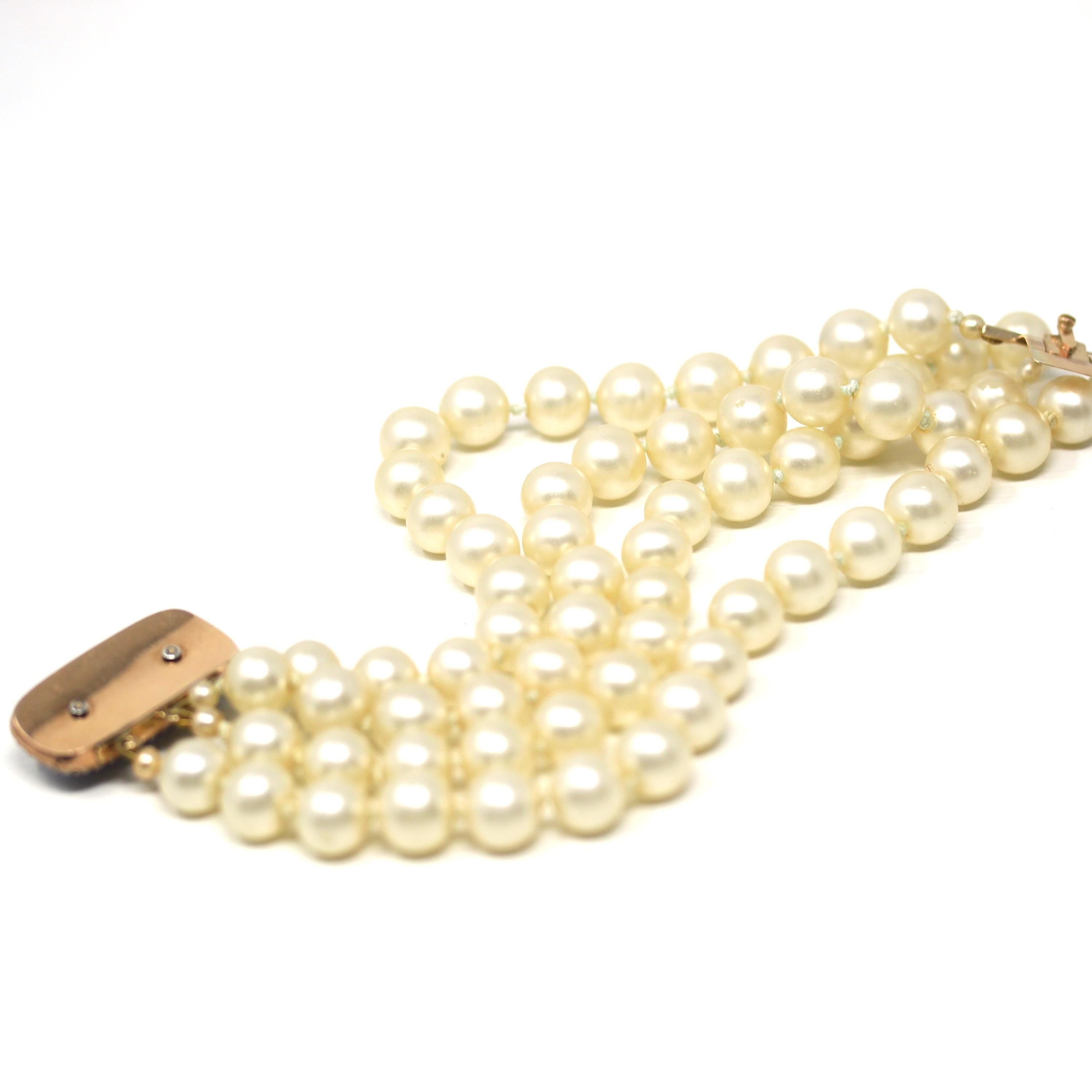 Antique Enamel Bracelet - Victorian Era 10k Rosy Yellow Gold Royal Blue Guilloché Enamel Clasp - Simulated Pearl Fine Celestial Jewelry