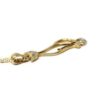 Modern Cat Pendant - Estate 10k Yellow Gold Natural Diamond Studded Charm Necklace - Circa 2000s Animal Feline Kitty Feminine Fine Jewelry