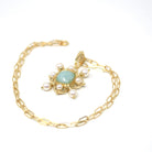 Jade Enhancer Pendant - Vintage 14k Yellow Gold Cultured Pearl Necklace - Modern Estate 2000s Y2K Fine Jadeite Statement Gemstone Jewelry