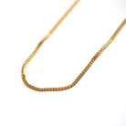 Modern Curb Chain - Estate 9k Rosy Yellow Gold Plain Link Necklace - 23 Inch Stacking Accessory English Hallmarks Contemporary Fine Jewelry