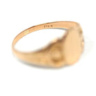 Blank Signet Ring - Edwardian 10k Rose Gold Engrave Monogram Letters Initials Band - Antique Circa 1910s Era Size 5 1/2 Ostby Barton Jewelry