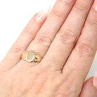 Blank Signet Ring - Edwardian 10k Rose Gold Engrave Monogram Letters Initials Band - Antique Circa 1910s Era Size 5 1/2 Ostby Barton Jewelry