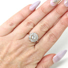 Antique Diamond Halo Ring - Edwardian 18k Yellow Gold Platinum 1.27 CTW Natural Gems Cluster Engagement - Vintage 1900s Fine Report Jewelry