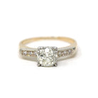 Mid Century Engagement Ring - 14k Yellow Gold & Platinum 1.28 CTW Natural Diamond - Vintage Circa 1940s Size 6 1/2 Engagement Report Jewelry